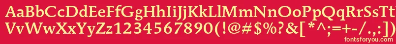 MendozaromanstdMedium Font – Yellow Fonts on Red Background