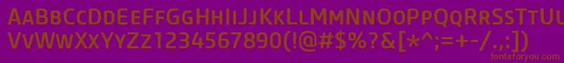 Шрифт CoreSansMSc55Medium – коричневые шрифты на фиолетовом фоне
