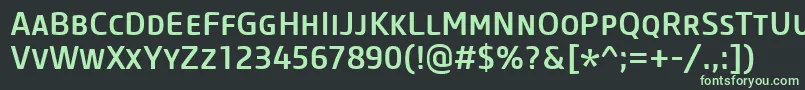 Шрифт CoreSansMSc55Medium – зелёные шрифты на чёрном фоне