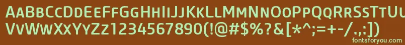 CoreSansMSc55Medium-fontti – vihreät fontit ruskealla taustalla