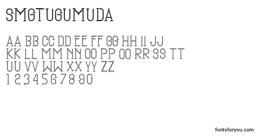 Schriftart SmgTugumuda – Alphabet, Zahlen, spezielle Symbole