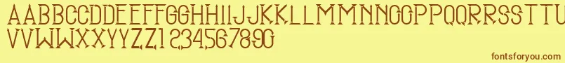 SmgTugumuda Font – Brown Fonts on Yellow Background