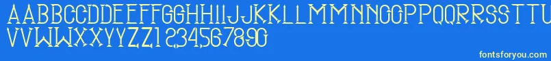 SmgTugumuda Font – Yellow Fonts on Blue Background
