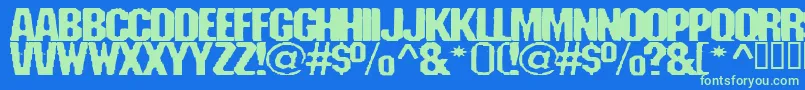 Fanatikatwo Font – Green Fonts on Blue Background