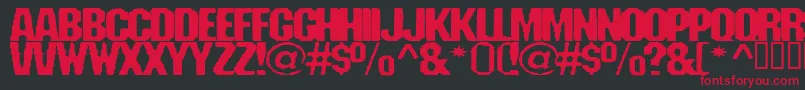フォントFanatikatwo – 黒い背景に赤い文字