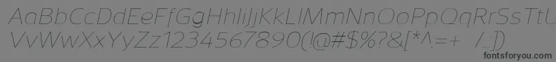 フォントSavileThinitalic – 黒い文字の灰色の背景