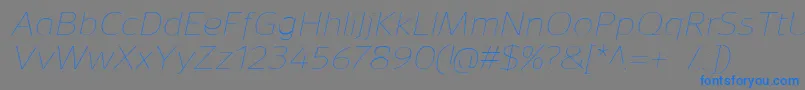 Czcionka SavileThinitalic – niebieskie czcionki na szarym tle
