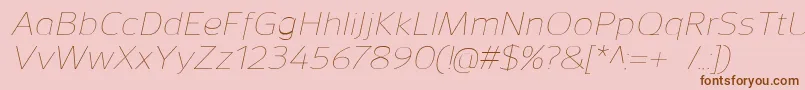 SavileThinitalic Font – Brown Fonts on Pink Background