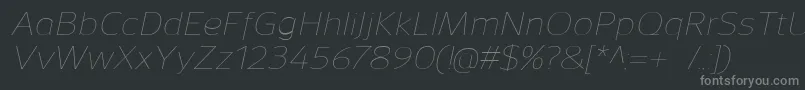 Czcionka SavileThinitalic – szare czcionki na czarnym tle