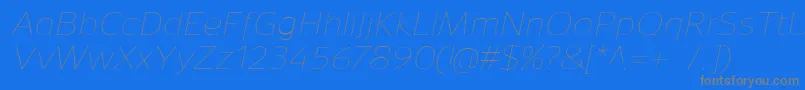 Weitere Informationen zur SavileThinitalic-Schriftart SavileThinitalic-Schriftart – Graue Schriften auf blauem Hintergrund