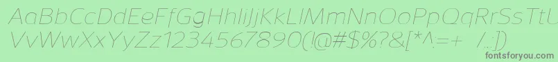 Fonte SavileThinitalic – fontes cinzas em um fundo verde