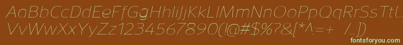 SavileThinitalic Font – Green Fonts on Brown Background