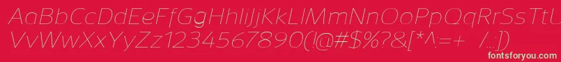 SavileThinitalic Font – Green Fonts on Red Background