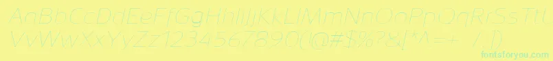 SavileThinitalic Font – Green Fonts on Yellow Background