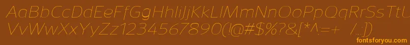 SavileThinitalic Font – Orange Fonts on Brown Background