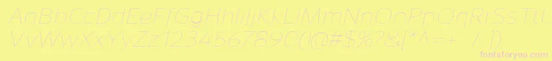 SavileThinitalic Font – Pink Fonts on Yellow Background