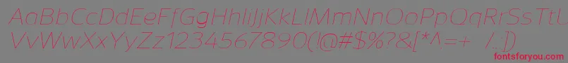 SavileThinitalic Font – Red Fonts on Gray Background