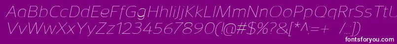 fuente SavileThinitalic – Fuentes Blancas Sobre Fondo Morado