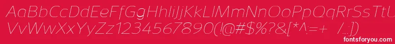 SavileThinitalic Font – White Fonts on Red Background