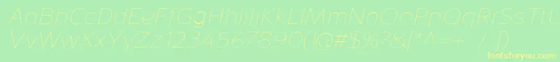 SavileThinitalic Font – Yellow Fonts on Green Background