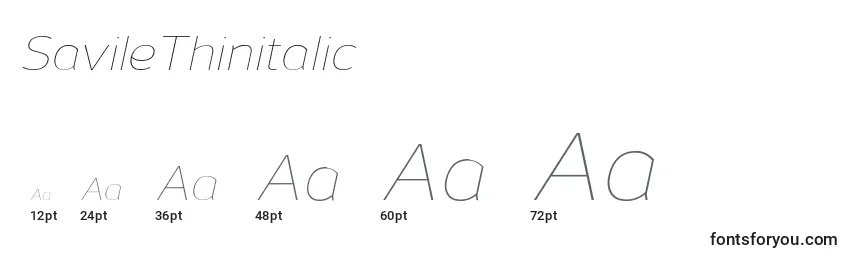 SavileThinitalic Font Sizes