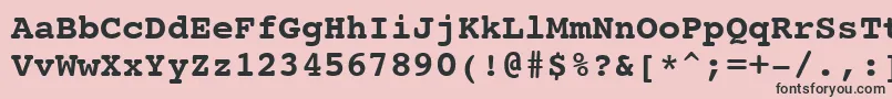 フォントCourier10PitchBoldBt – ピンクの背景に黒い文字