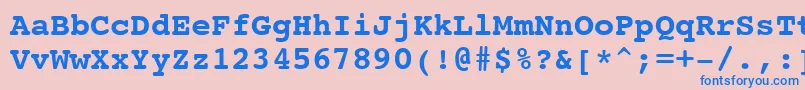 Courier10PitchBoldBt Font – Blue Fonts on Pink Background