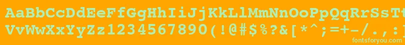 Courier10PitchBoldBt Font – Green Fonts on Orange Background