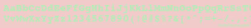 Courier10PitchBoldBt Font – Green Fonts on Pink Background