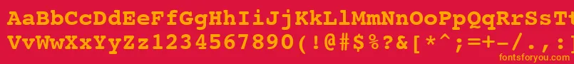 Шрифт Courier10PitchBoldBt – оранжевые шрифты на красном фоне