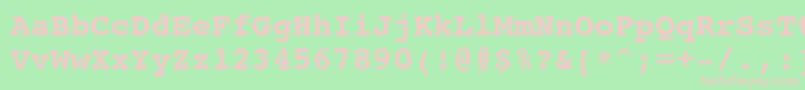 フォントCourier10PitchBoldBt – 緑の背景にピンクのフォント