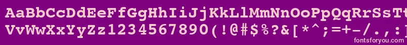 Czcionka Courier10PitchBoldBt – różowe czcionki na fioletowym tle