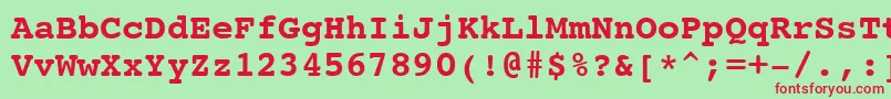 Courier10PitchBoldBt Font – Red Fonts on Green Background