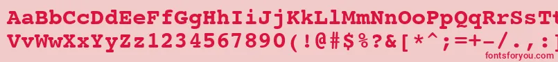 フォントCourier10PitchBoldBt – ピンクの背景に赤い文字