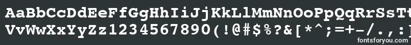 フォントCourier10PitchBoldBt – 黒い背景に白い文字