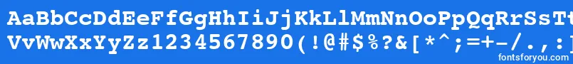 Czcionka Courier10PitchBoldBt – białe czcionki na niebieskim tle