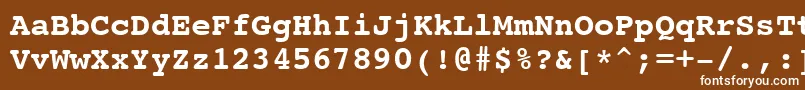 フォントCourier10PitchBoldBt – 茶色の背景に白い文字