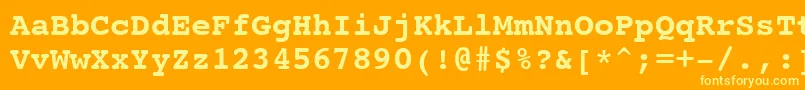 Courier10PitchBoldBt Font – Yellow Fonts on Orange Background