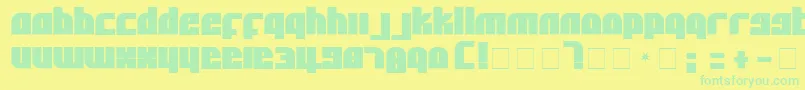 AlphaFlightSolid Font – Green Fonts on Yellow Background