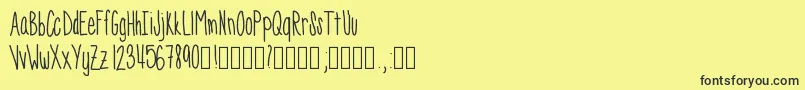 Skinnyness Font – Black Fonts on Yellow Background