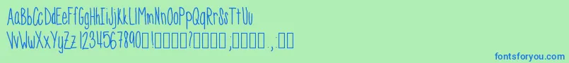 Skinnyness Font – Blue Fonts on Green Background