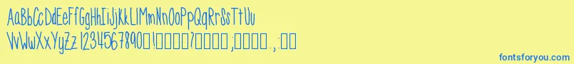 Skinnyness Font – Blue Fonts on Yellow Background