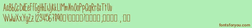 Шрифт Skinnyness – коричневые шрифты на зелёном фоне