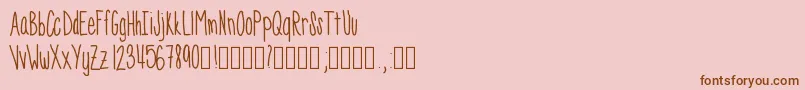 Czcionka Skinnyness – brązowe czcionki na różowym tle