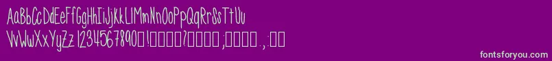Skinnyness Font – Green Fonts on Purple Background