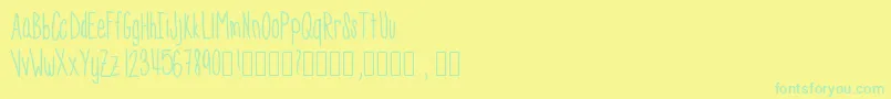 Skinnyness Font – Green Fonts on Yellow Background