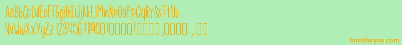 Police Skinnyness – polices orange sur fond vert