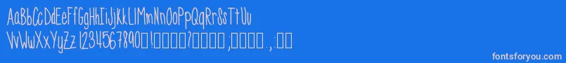 Skinnyness Font – Pink Fonts on Blue Background