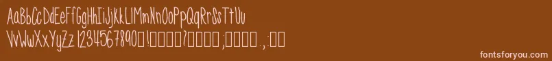 Skinnyness Font – Pink Fonts on Brown Background