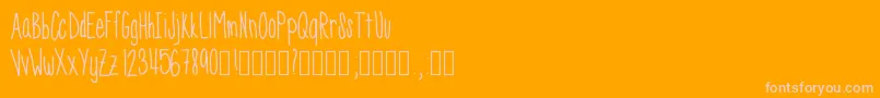 Skinnyness Font – Pink Fonts on Orange Background